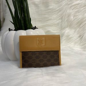 Authentic CELINE Macadam pattern Compact Bi-fold wallet